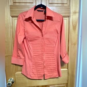 Zac and Rachel coral collared blouse. Size L.